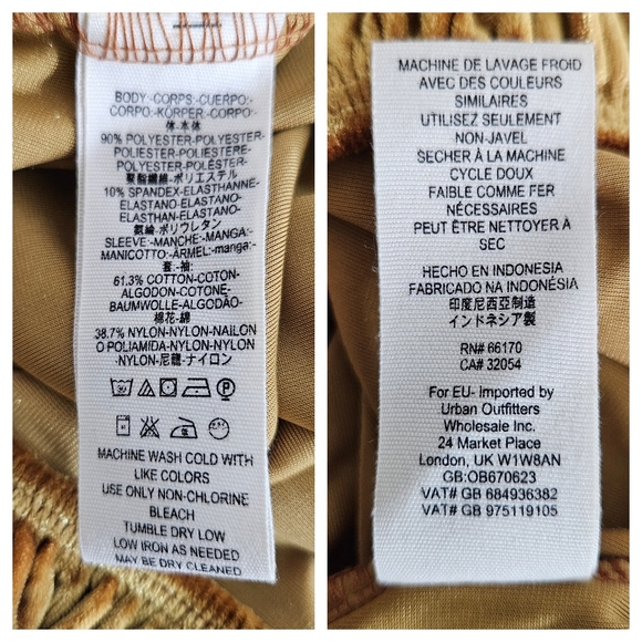 Free People Dream Team Gold Velvet Lace Top Mock Neck Balloon Sleeve S Boho - Picture 14 of 15